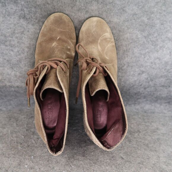 Clarks Shoes Womens 9.5 Indigo Chukka Heel Booties Classic Leather Lace Up Brown - Picture 6 of 14